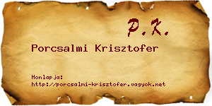 Porcsalmi Krisztofer névjegykártya