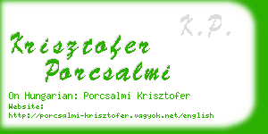 krisztofer porcsalmi business card